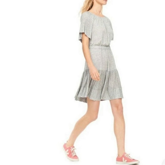 Rebecca Taylor Gray Jersey Knit Open Back Dress Size XS Flowy Coastal - Picture 1 of 10